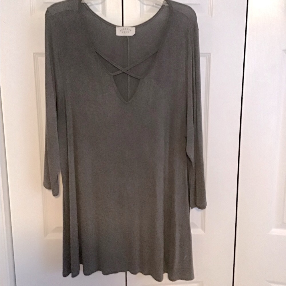 Plus  Size Criss Cross Tunic Top